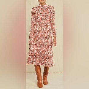 Amour Vert Sicily Reverie Knit Dress in Gatsby Print Size XS NWT